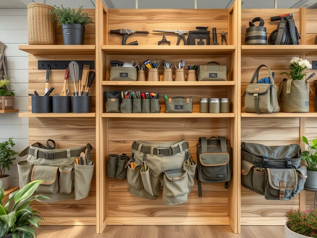 Heavy duty canvas tool belt on a table